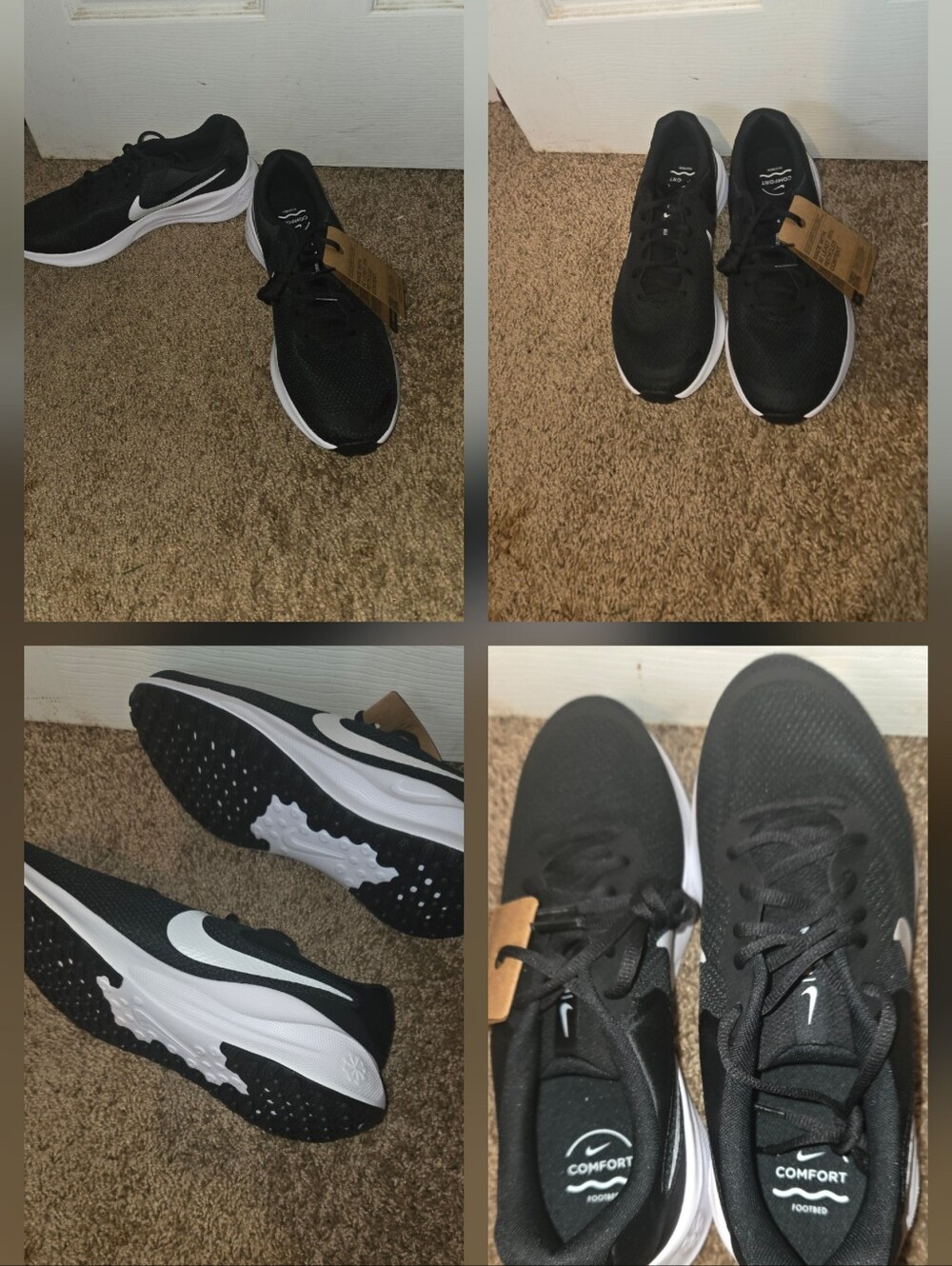 New Nike Revolution 7 Men’s Black and White  Running Shoes  Size 11 FB2207-001